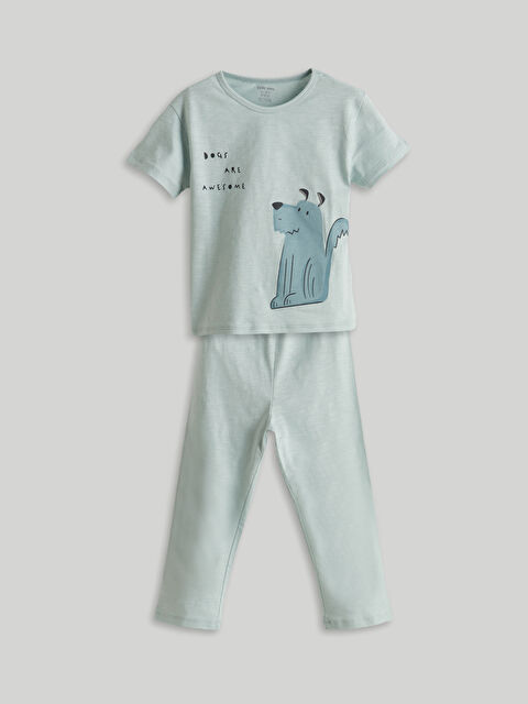 LCW baby Baskılı Erkek Bebek Tişört ve Pantolon 2'li - S5NI71Z1-YWC