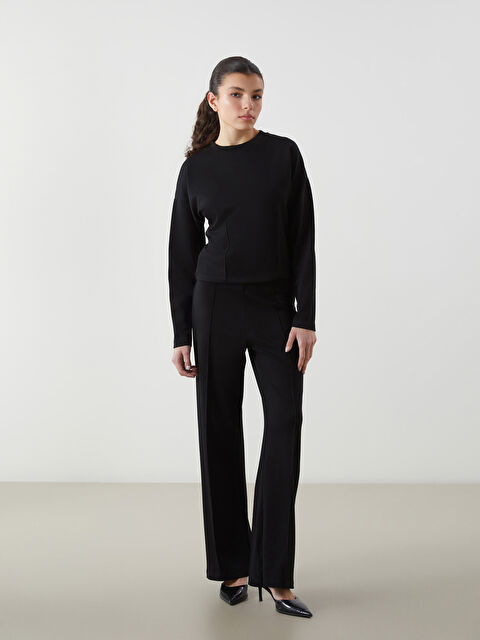 Natuvera Beli Lastikli Geniş Paça Kadın Eşofman Altı - S5NI72Z8-UP7