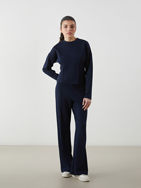 Natuvera Beli Lastikli Geniş Paça Kadın Eşofman Altı