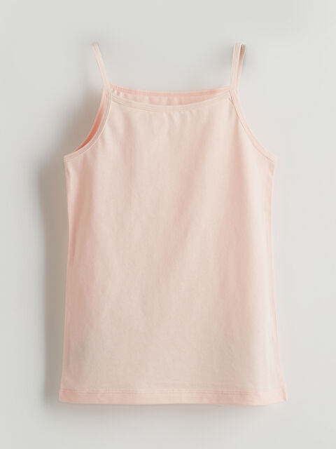 LCW Kids Kare Yaka İp Askılı Kız Çocuk Atlet   - S5NI93Z4-FUT