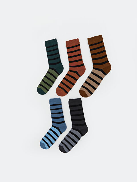 LCW ACCESSORIES Çizgili Erkek Soket Çorap 5'li - S5NJ71Z8-K00