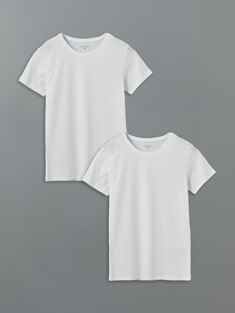 LC WAIKIKI Bisiklet Yaka Kısa Kollu Erkek Atlet 2'li Paket - S5NJ84Z8-VC4