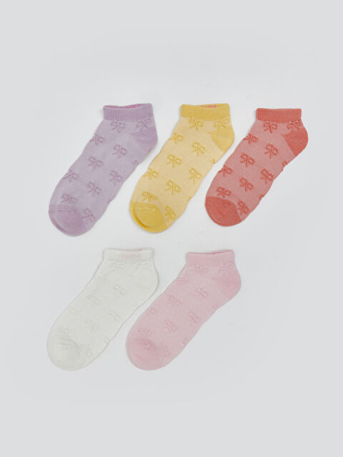 LCW Kids Fiyonk Desenli Kız Çocuk Patik Çorap 5'li - S5NK31Z4-J2S