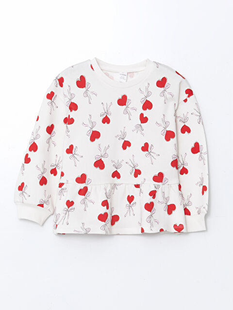 LCW Kids Bisiklet Yaka Baskılı Kız Çocuk Sweatshirt - S5NK33Z1-S37