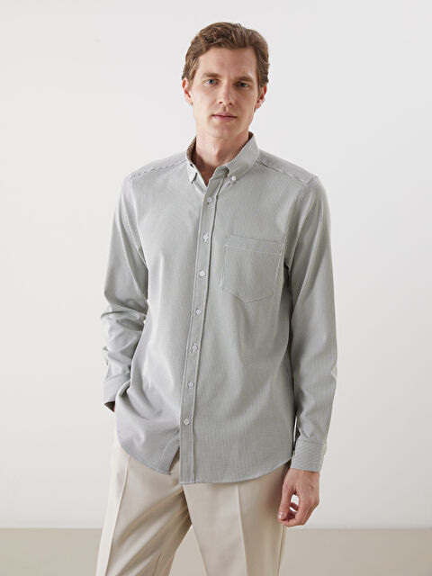 LCWAIKIKI Classic Regular Fit Uzun Kollu Çizgili Erkek Gömlek - S5NK99Z8-LFT