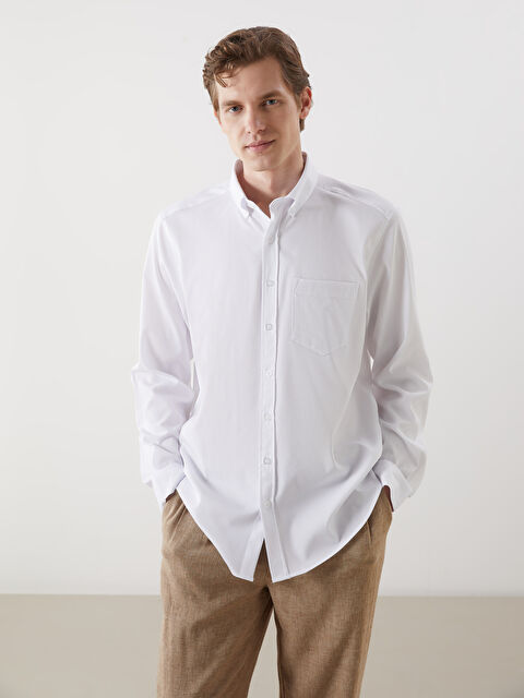 LCWAIKIKI Classic Regular Fit Uzun Kollu Çizgili Erkek Gömlek - S5NK99Z8-LJX