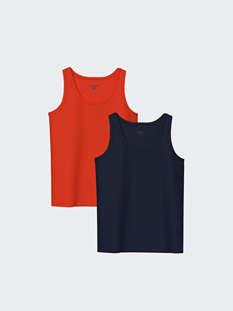 LCW Kids Bisiklet Yaka Basic Erkek Çocuk Atlet 2'li - S5NL03Z1-JC7