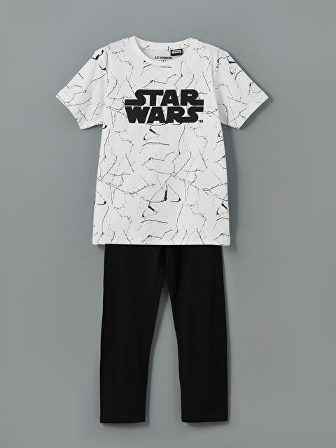 LCW Kids Bisiklet Yaka Star Wars Baskılı Erkek Çocuk Pijama Takımı - S5NL12Z4-LU7