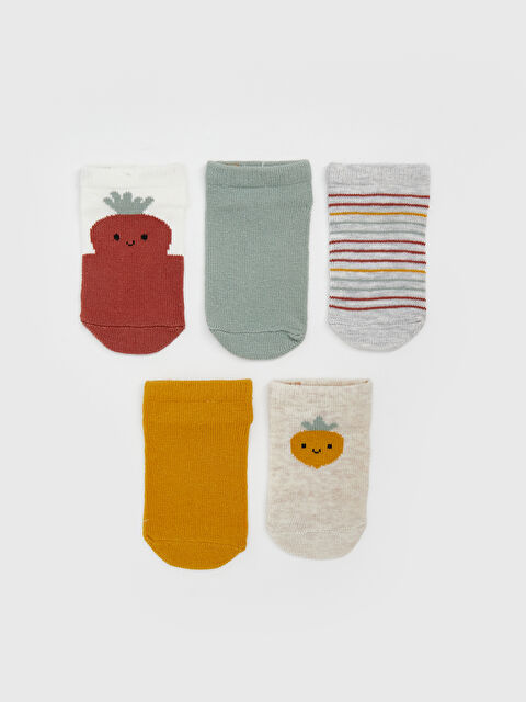 LCW baby Baskılı Erkek Bebek Patik Çorap 5'li - S5NL23Z1-FK0