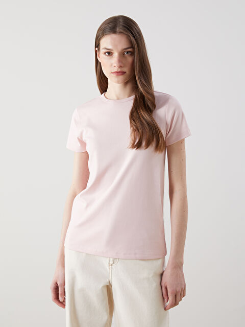 LCW Modest Bisiklet Yaka Modal Karışımlı Kadın Tişört - S5NL41Z8-FZZ