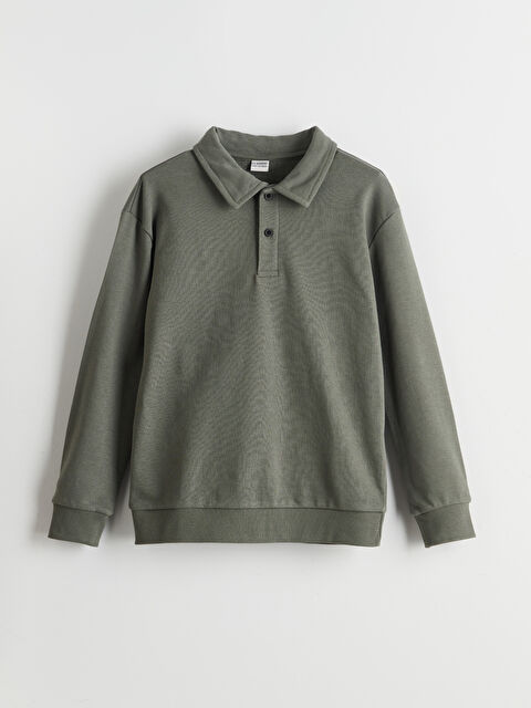 LCW Kids Polo Yaka Erkek Çocuk Sweatshirt - S5NL69Z4-ZGT