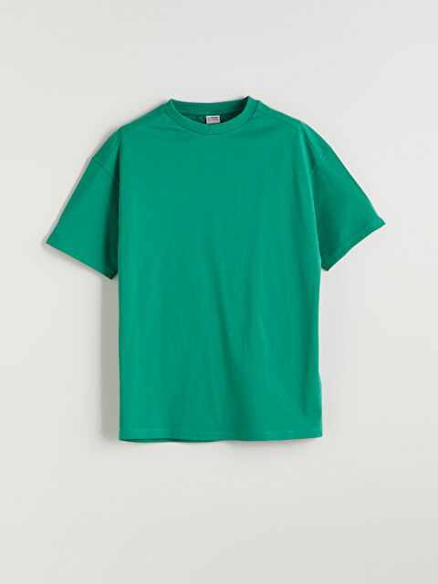 LCW Kids Rahat Kalıp Bisiklet Yaka Basic Erkek Çocuk Tişört - S5NL74Z4-GRE