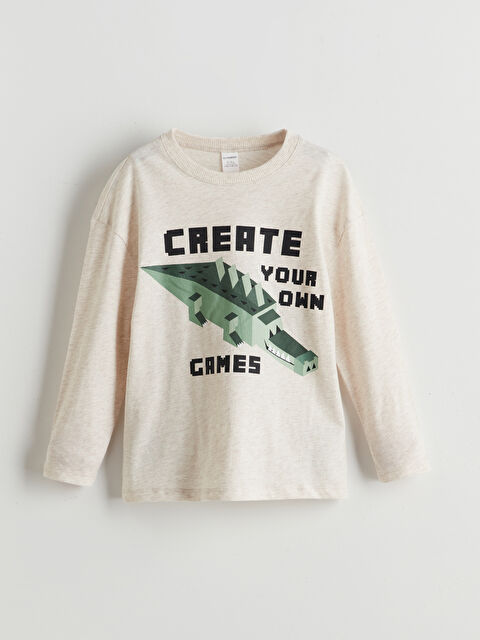 LCW Kids Bisiklet Yaka Baskılı Erkek Çocuk Tişört - S5NL78Z1-L9Y