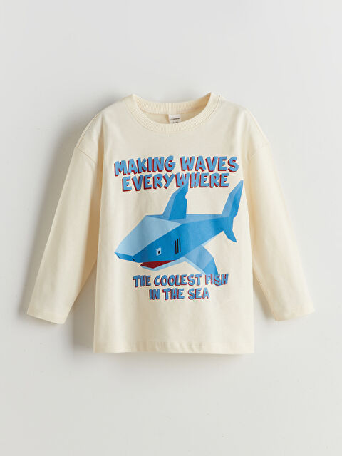 LCW Kids Bisiklet Yaka Baskılı Erkek Çocuk Tişört - S5NL87Z1-Q6K