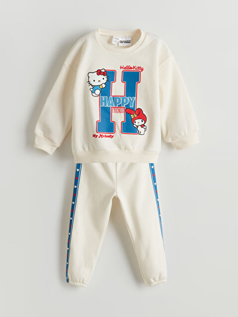 LCW Kids Hello Kitty Baskılı Kız Çocuk Sweatshirt ve Eşofman Alt 2'li - S5NL90Z1-FES