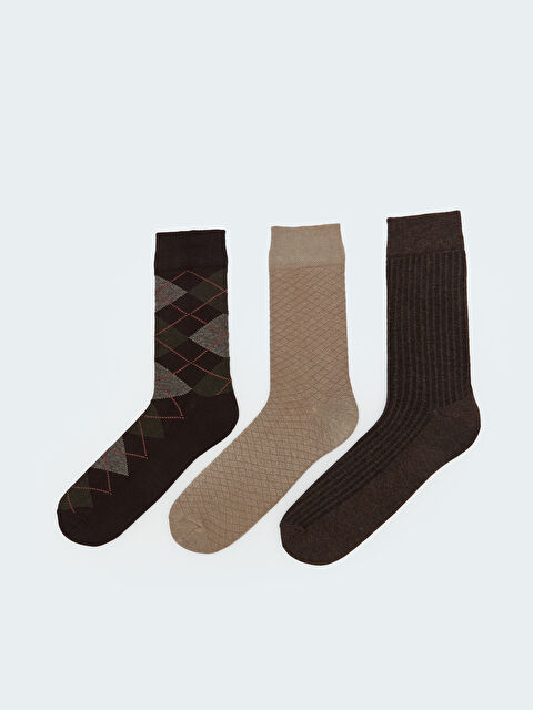LCW ACCESSORIES Desenli Erkek Soket Çorap 3'lü - S5NM26Z8-K00