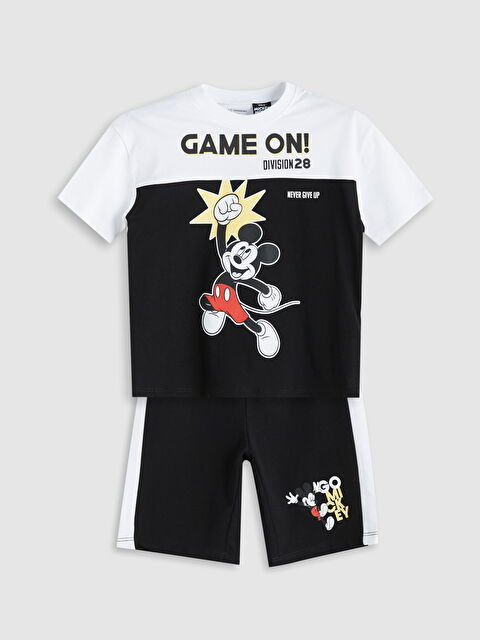 LCW Kids Mickey Mouse Lisanslı Erkek Çocuk Tişört ve Şort 2'li - S5NM50Z1-Q6K