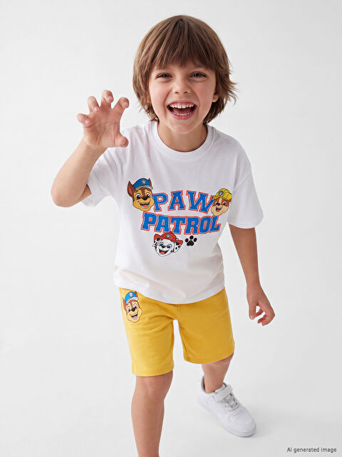 LCW Kids Paw Patrol Baskılı Erkek Çocuk Tişört ve Şort 2'li
