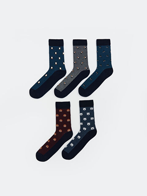 LCW ACCESSORIES Baskılı Erkek Soket Çorap 5'li