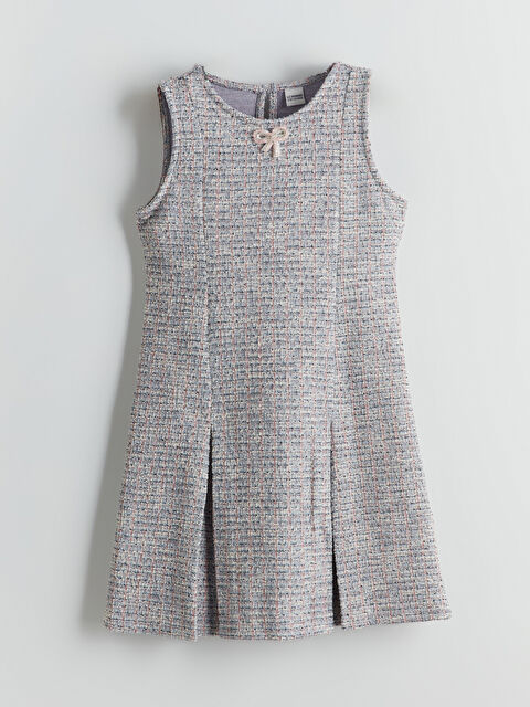 LCW Kids Bisiklet Yaka Kurdele Detaylı Kız Çocuk Elbise - S5NN45Z4-LMK