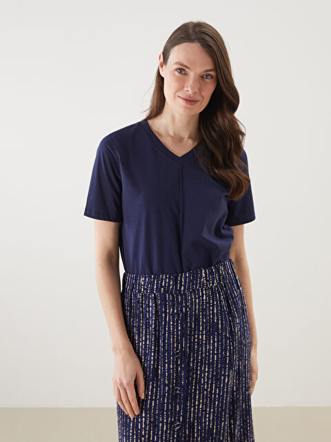 LCW Grace V Yaka Kadın Tişört - S5NN48Z8-E1J