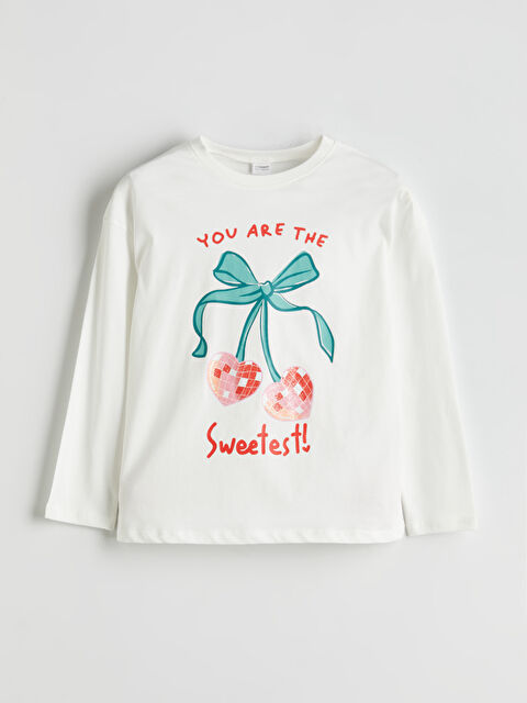 LCW Kids Bisiklet Yaka Kız Çocuk Pijama Üst - S5NO15Z4-FDU