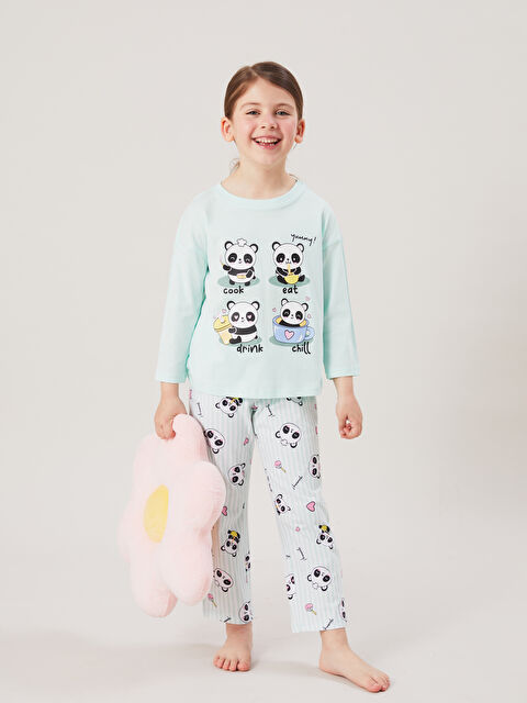 LCW Kids Bisiklet Yaka Kız Çocuk Pijama Takımı - S5NO20Z4-FQX