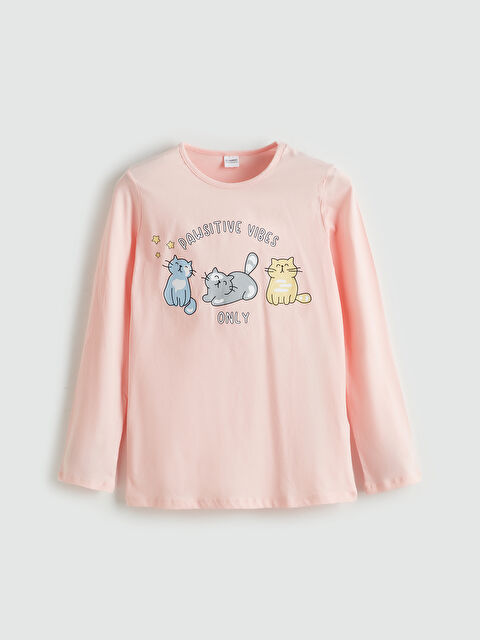 LCW Kids Bisiklet Yaka Kız Çocuk Pijama Üst - S5NO22Z4-FZE