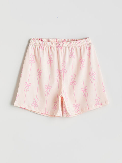 LCW Kids Beli Lastikli Fiyonk Baskılı Kız Çocuk Pijama Şort - S5NO49Z4-LSZ