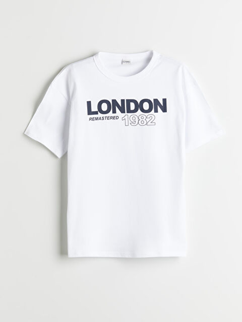 LCW Kids Bisiklet Yaka London Baskılı Erkek Çocuk Tişört - S5NP00Z4-Q6K