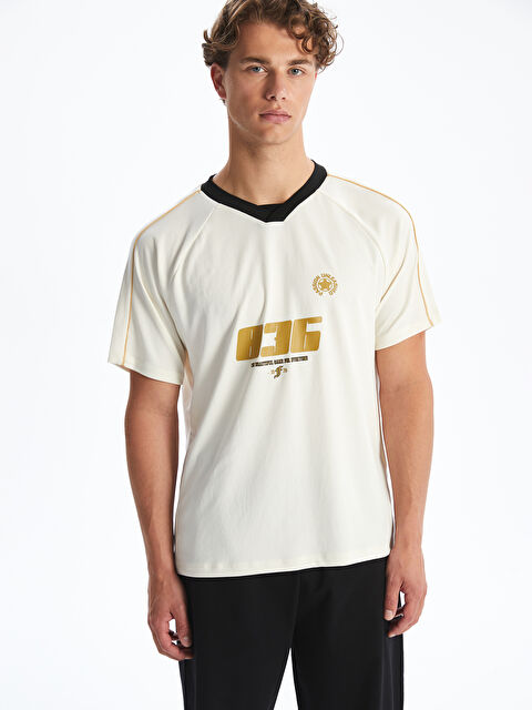 XSIDE ACTIVE V Yaka Baskılı Erkek Spor Tişört - S5NP15Z8-FDL