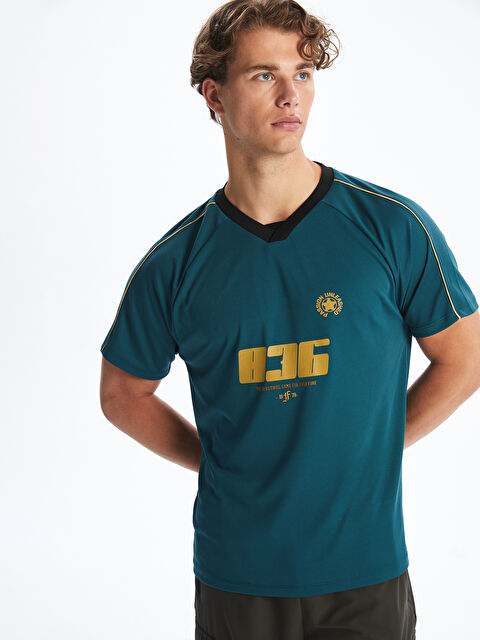 XSIDE ACTIVE V Yaka Baskılı Erkek Spor Tişört - S5NP15Z8-HQ0