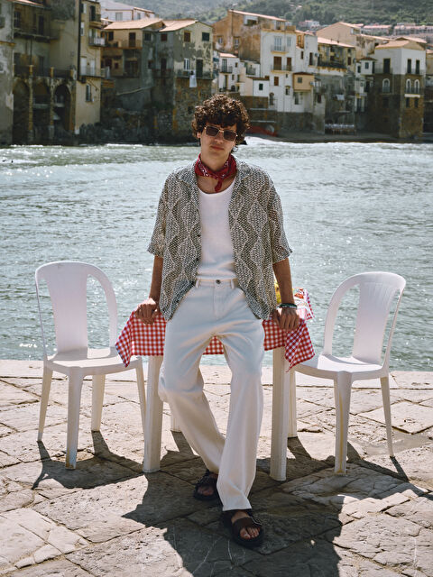 XSIDE Regular Fit Kısa Kollu Desenli Erkek Gömlek - S5NP48Z8-LQJ