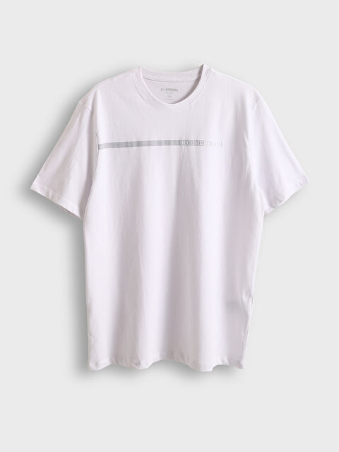 LCWAIKIKI Classic Bisiklet Yaka Baskılı Erkek Tişört - S5NP88Z8-Q6K