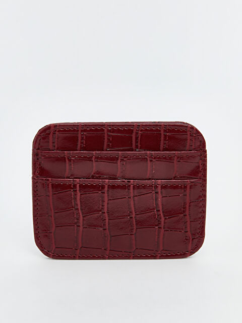 LCW ACCESSORIES Deri Görünümlü Kroko Desenli Kadın Kartlık