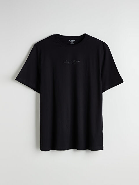 LCWAIKIKI Classic Bisiklet Yaka Baskılı Penye Erkek Tişört - S5NP92Z8-CVL