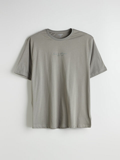 LCWAIKIKI Classic Bisiklet Yaka Baskılı Penye Erkek Tişört - S5NP92Z8-YZY