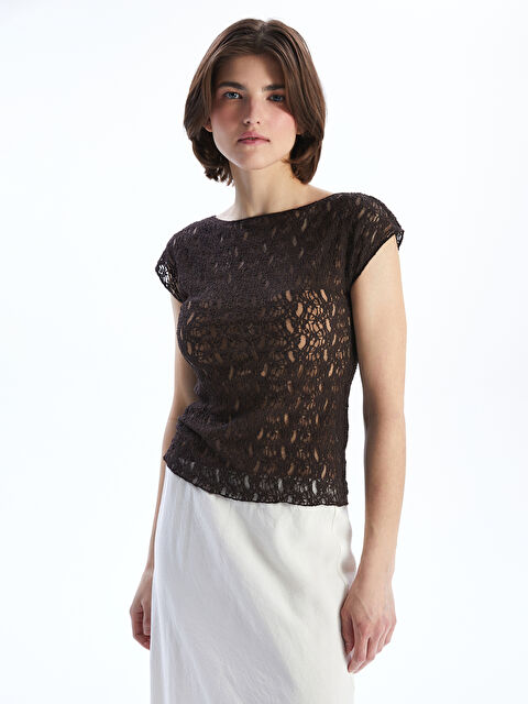 LCW Vision Bisiklet Yaka Dantelli Kadın Bluz - S5NQ49Z8-R39