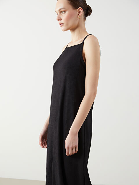 LCW Comfort Kare Yaka Dokulu Elbise - S5NQ80Z8-CVL