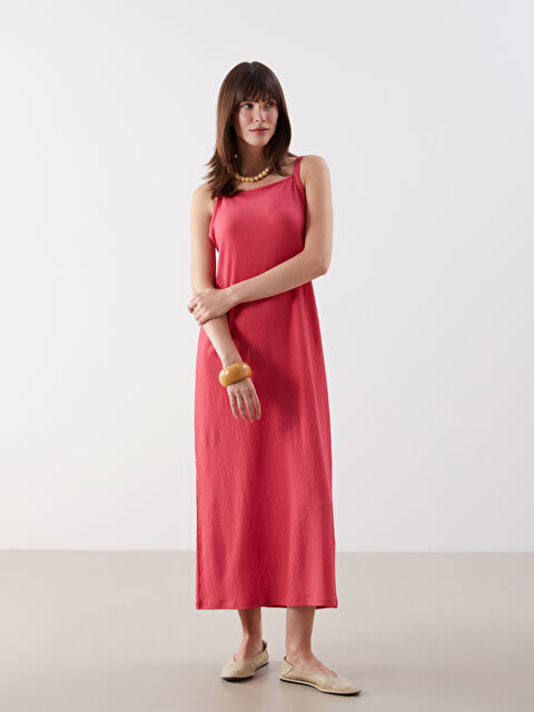 LCW Comfort Kare Yaka Dokulu Elbise - S5NQ80Z8-H5A