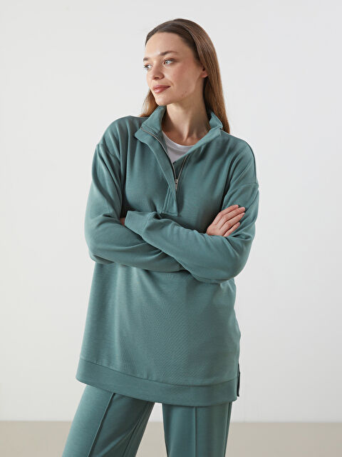 LCWAIKIKI Classic Dik Yaka Kadın Sweatshirt Tunik - S5NQ86Z8-H6Z