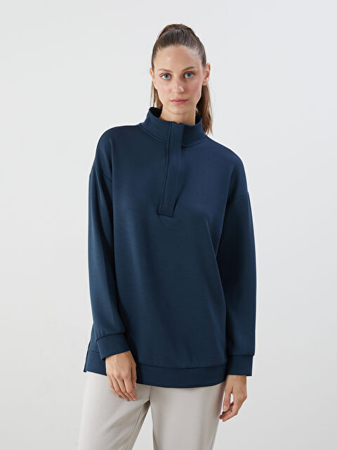 LCWAIKIKI Classic Dik Yaka Kadın Sweatshirt Tunik - S5NQ86Z8-R43