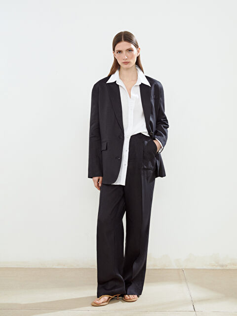 LCW Modest Loose Fit %100 Keten Kadın Pantolon - S5NQ88Z8-CVL