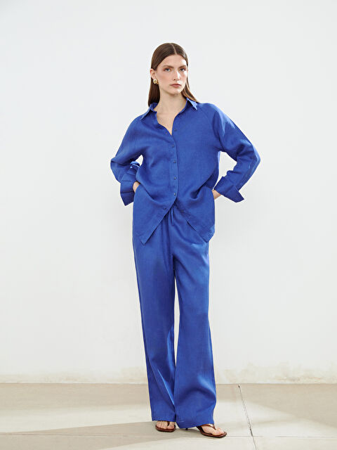 LCW Modest Beli Lastikli %100 Keten Kadın Pantolon - S5NQ89Z8-HFY