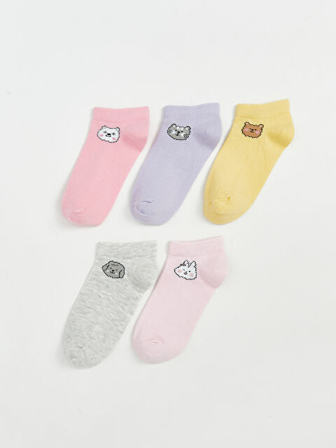 LCW Kids Desenli Kız Çocuk Patik Çorap 5'li - S5NR67Z4-J3Q