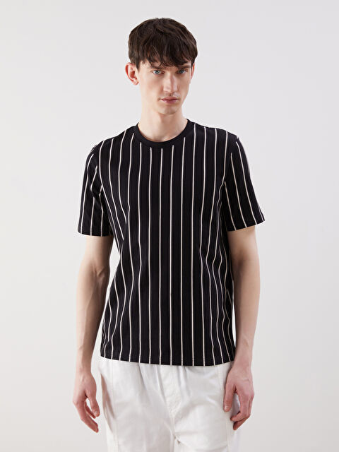 XSIDE Bisiklet Yaka Çizgili Erkek Tişört - S5NS08Z8-CVL