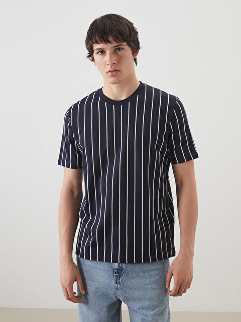 XSIDE Bisiklet Yaka Çizgili Erkek Tişört - S5NS08Z8-YRV
