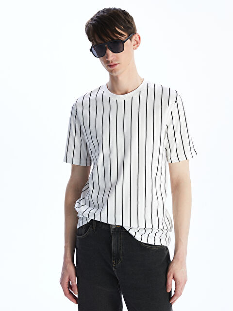 XSIDE Bisiklet Yaka Çizgili Erkek Tişört - S5NS08Z8-R9J
