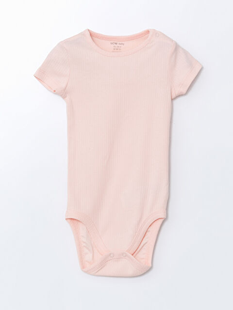 LCW baby Crew Neck Basic Baby Girl Snap Snap Bodysuit - S5NS22Z1-JM1