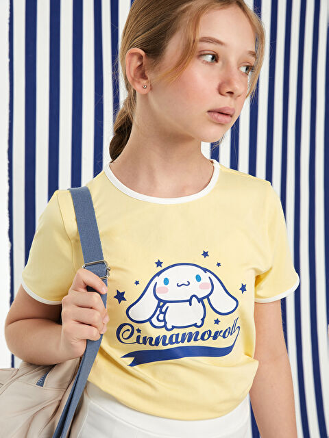 LCW Kids Bisiklet Yaka Cinnamoroll Baskılı Kız Çocuk Tişört - S5NS81Z4-FTH
